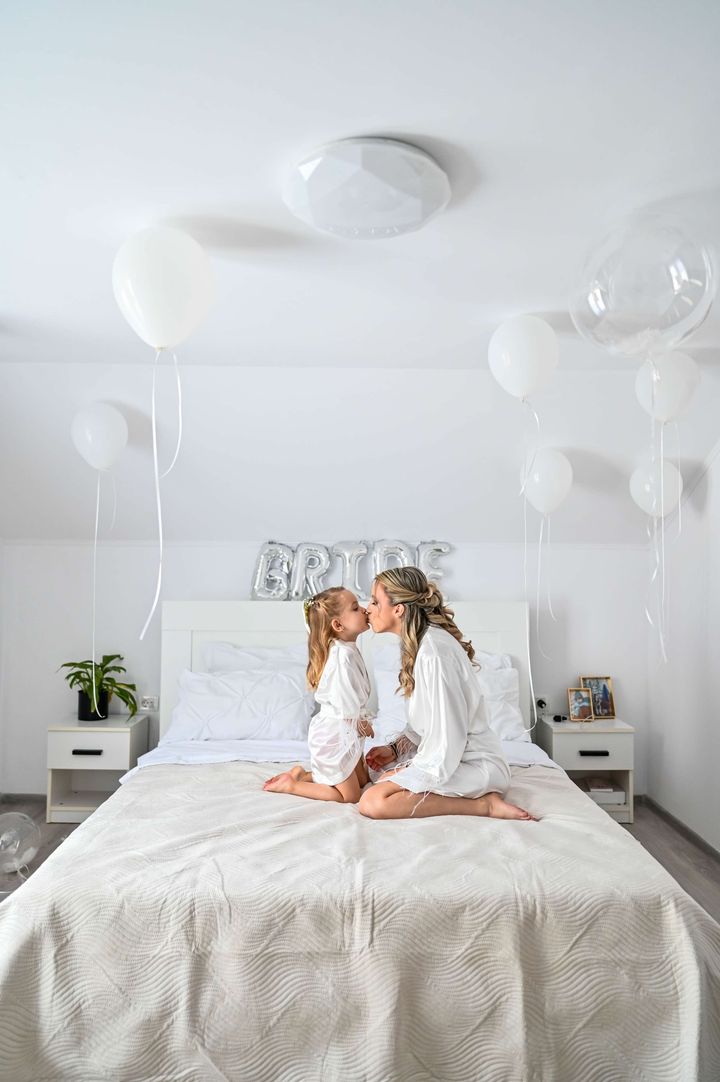 Set halat mama & fiica cu pene