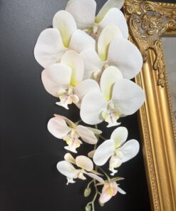 Orhidee din silicon cu 9 cupe - alb